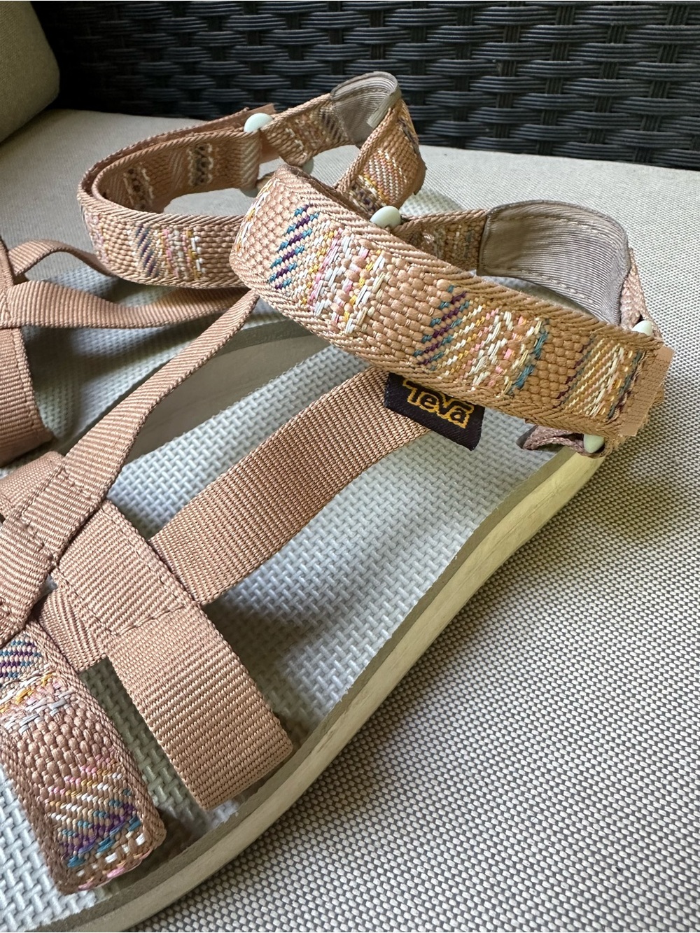 Teva Sandals Arivaca Aviles Tan Platform Sport Shoes Outdoor Pattern Size 9 - Picture 9 of 16